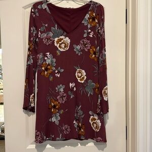 Maroon floral dress